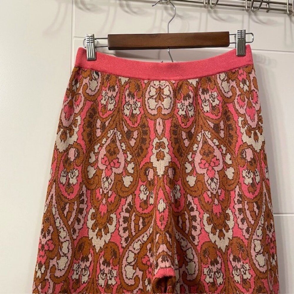 NWOT Sezane Dany Trousers Wide Leg Pull On Knit Pants Size Medium Groovy Retro - Picture 9 of 16